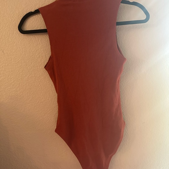 Zara Terracotta Ribbed Turtleneck Bodysuit - Picture 3 of 3